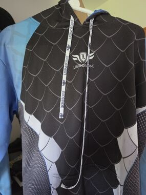 LegendBorne Black & Blue Scale-Print Hoodie